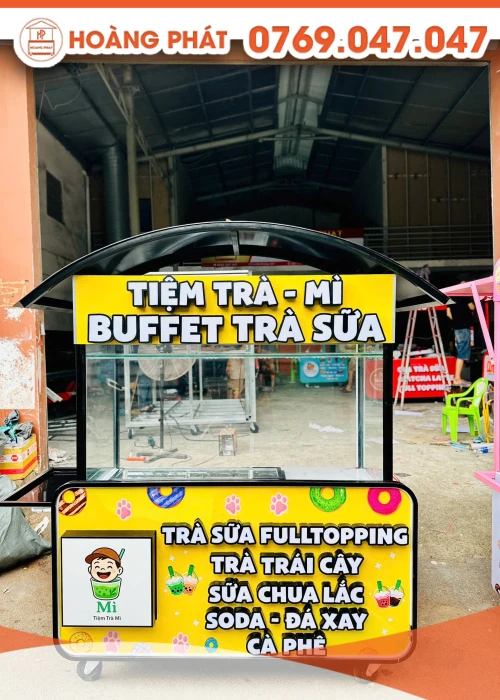Xe trà sữa ăn vặt 1m4 x 60 x 2m XTS1047