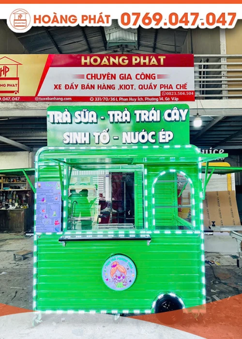 Kiot bán trà sữa 2m x 1m8 x 2m K779