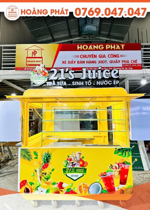 Kiot bán trà sữa 2m x 2m x 2m K803