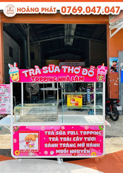 Xe Trà Sữa Màu Hồng 1m9 x 60 x 2m XTS1009