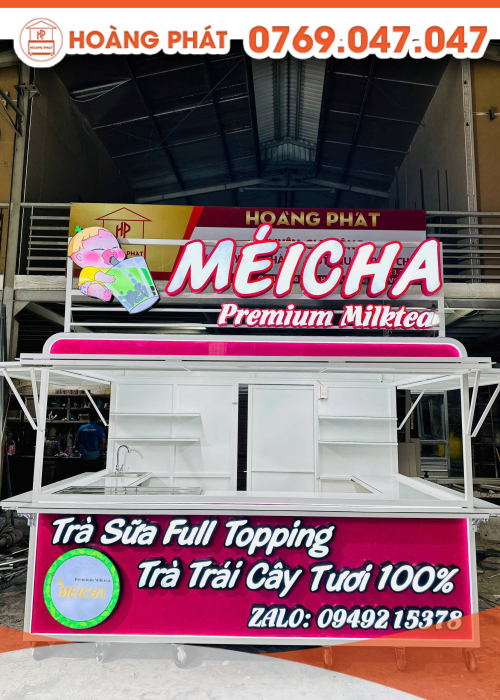 Kiot trà sữa 2m x 1m8 x 2m K1036