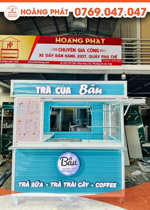 Kiot bán trà sữa 2m x 1m7 x 2m K1004