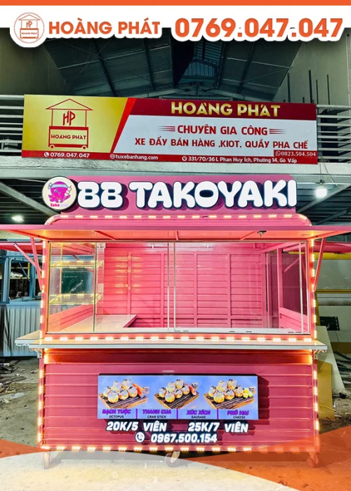 Kiot bán bánh takoyaki x 60 x 2m K720