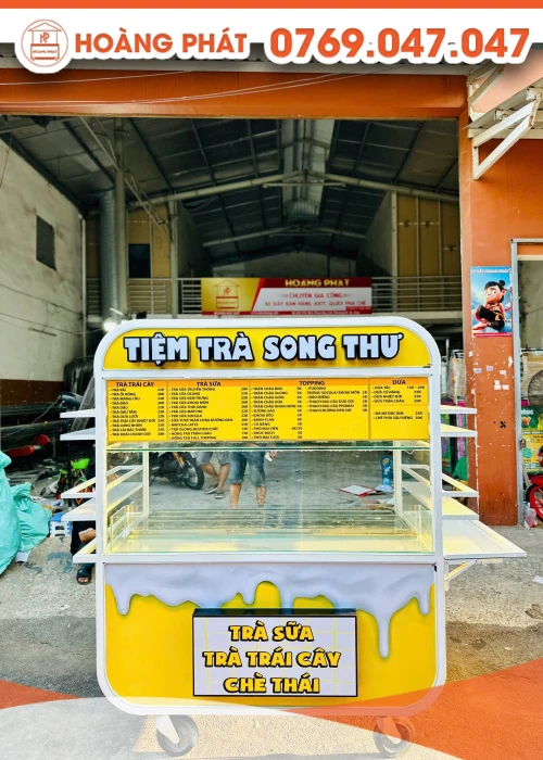 Xe Trà Sữa Màu Vàng 1m6 x 60 x 2m XTS1003