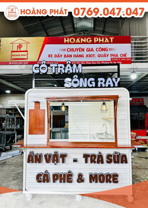 Kiot cafe ăn vặt trà sữa 2m x 1m8 x 2m K1077