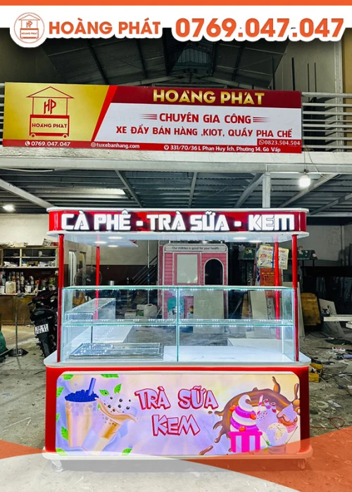 Kiot trà sữa và kem 2m x 1m8 x 2m K646