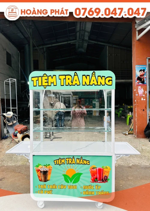 Xe bán nước lưu động, trà sữa ăn vặt 1m2 x 60 x 2m XTS1080