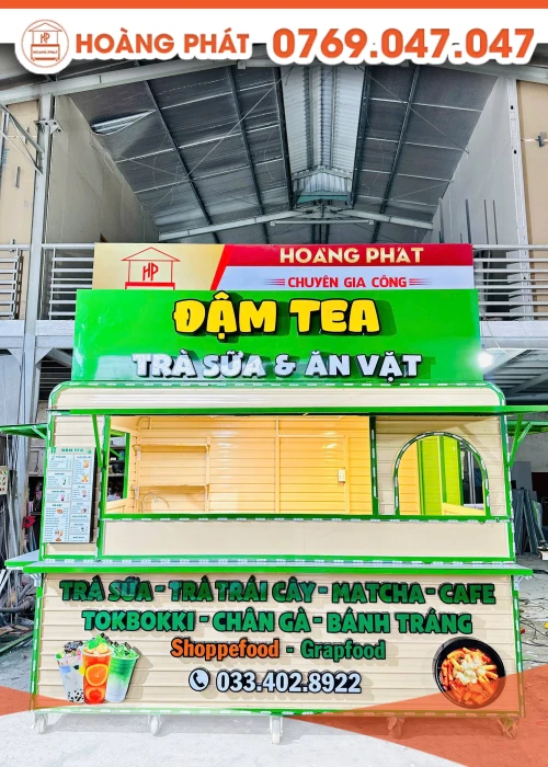 Kiot bán trà sữa 3m x 2m2 x 2m K1044