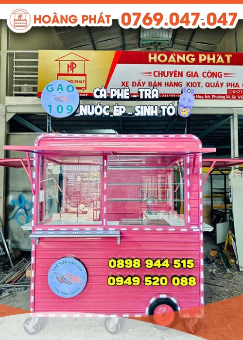 Kiot bán trà sữa 1m8 x 1m6 x 2m K747
