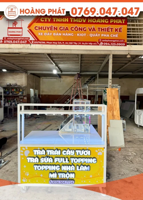Xe đẩy bán hàng 1m35 x 1m5 x 2m XBH1373