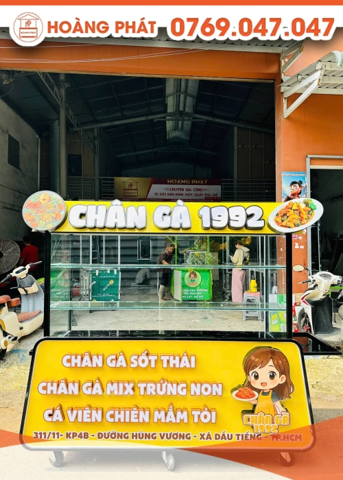 Xe bán hàng ăn vặt 1m8 x 60 x 2m XBH1085