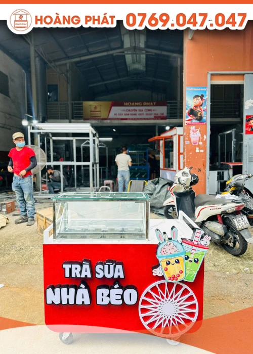 Xe trà sữa lưu động 1m x 60 x 2m XTS1086