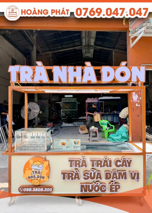 Tủ xe bán hàng trái cây, trà sữa 2m2 x 60 x 2m XTS1259