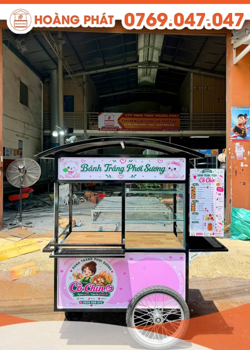 Tủ xe bán hàng bánh tráng 1m2 x 60 x 2m XBH1379