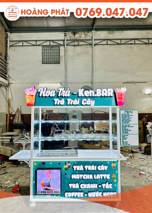 Xe Trà Cafe 3 tầng 1m4 x 60 x 2m XTS975