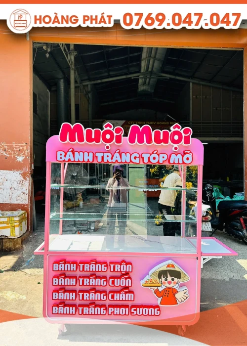 Xe bán bánh tráng tóp mỡ 1m5 x 60 x 2m XBH1260