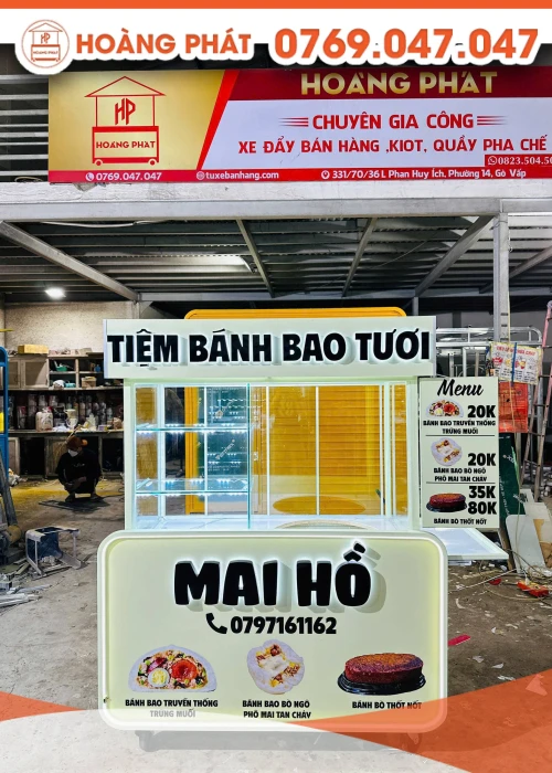 Xe bán bánh bao 1m2 x 60 x 2m XBH960