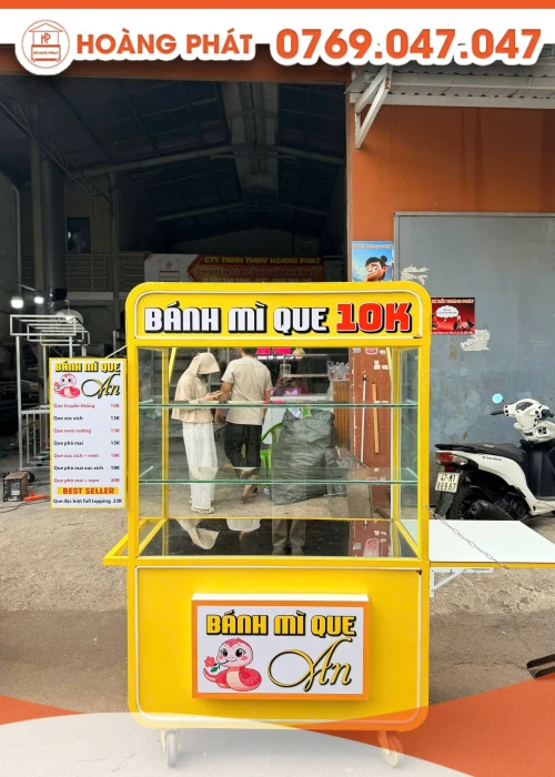 Xe bán bánh mỳ que 1m2 x 60 x 2m XBM1218