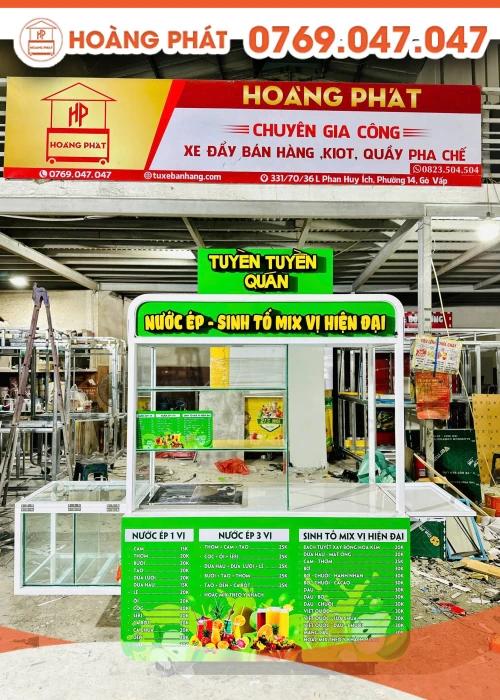 Xe Nước Ép Sinh Tố 1m4 x 60 x 2m XST969