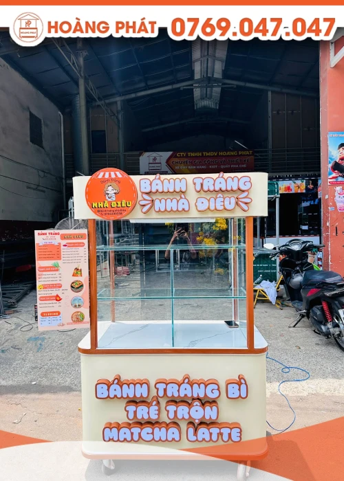 Xe bán hàng ăn vặt 1m2 x 60 x 2m XBH1262