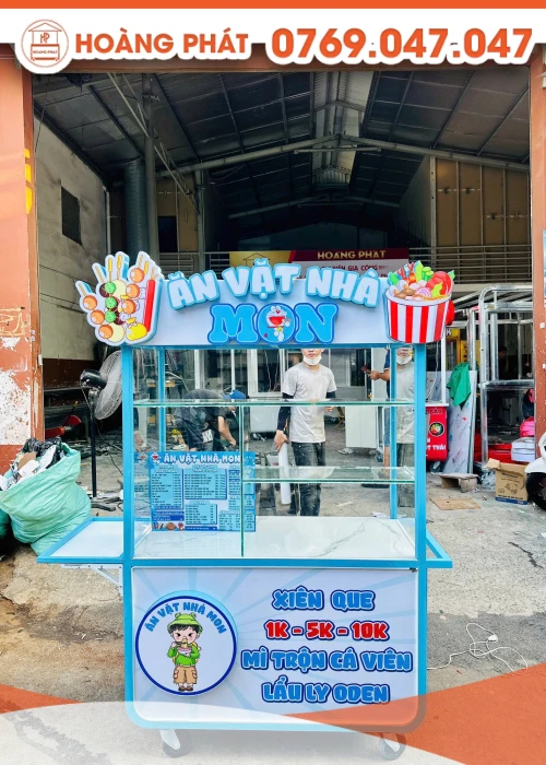 Xe Ăn Vặt, Cá Viên, Mỳ Trộn 1m2 x 60 x 2m XBH963