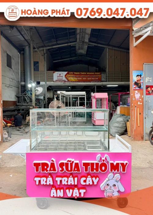 Xe bán trà sữa 1m6 x 60 x 2m XTS1219