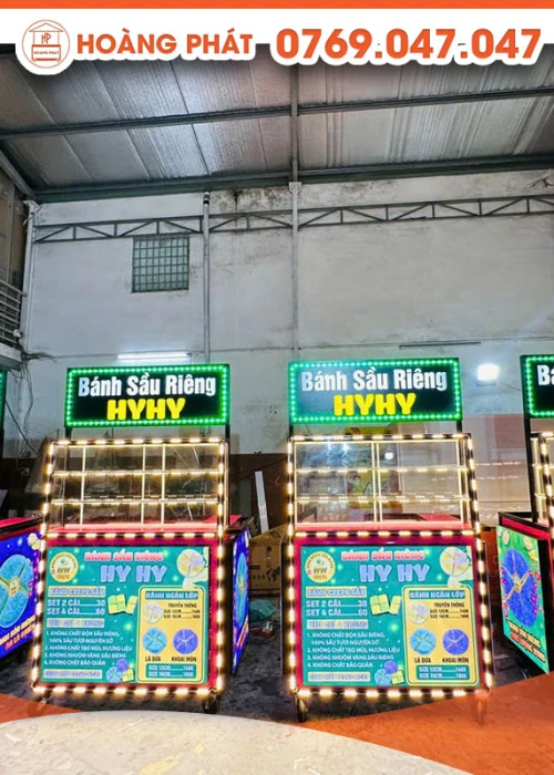 Xe bán bánh sầu riêng 1m2 x 60 x 2m XBH946