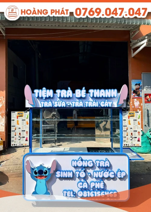 Xe bán hàng trà sữa 1m6 x 60 x 2m XTS1334