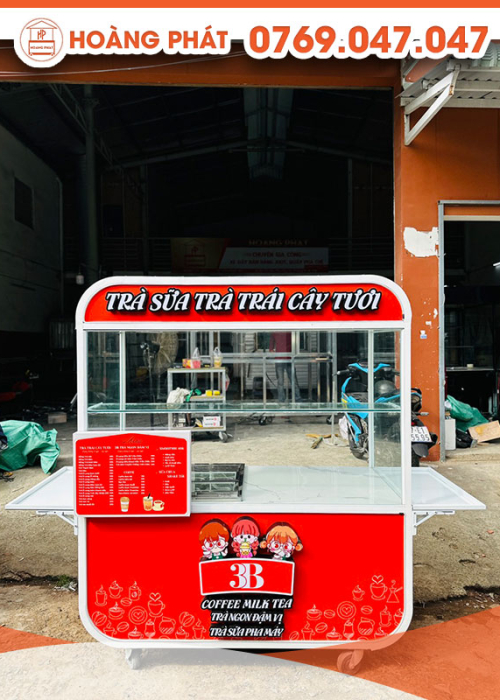 Xe trà sữa, trà trái cây tươi 1m6 x 60 x 2m XTS619