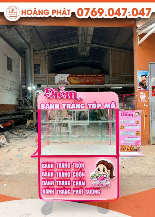 Xe bánh tráng ăn vặt 1m2 x 60 x 2m XBH1220