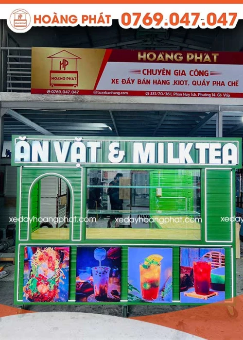 Xe Ăn Vặt, Trà Sữa 2m5 x 2m x 2m XTS224