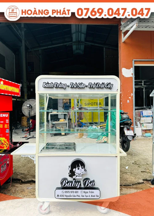 Xe bánh tráng, trà sữa 1m2 x 60 x 2m XTS684