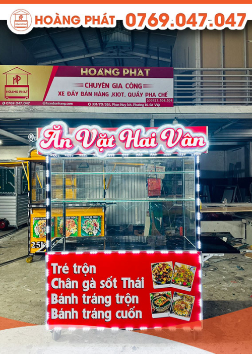 Xe ăn vặt 1m4 x 60 x 2m XBH620