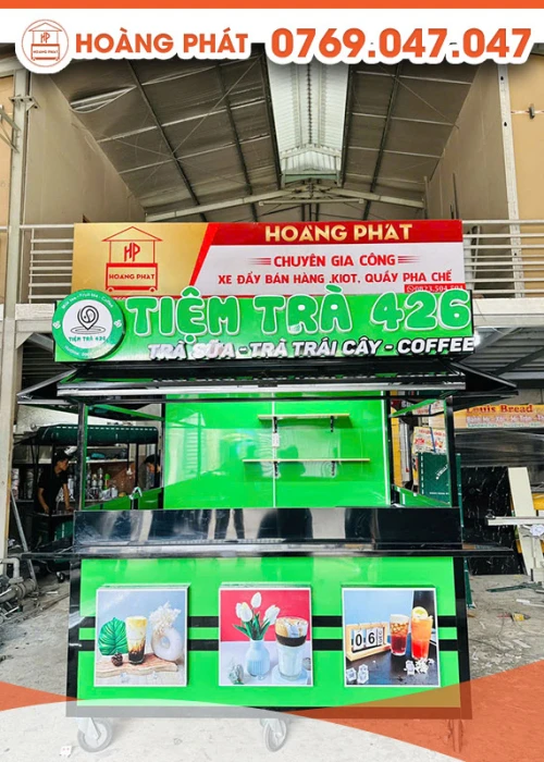 Kiot bán trà sữa 1m6 x 1m2 x 2m K944