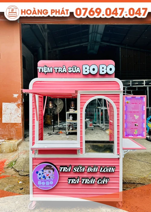 Xe trà sữa màu hồng 1m4 x 60 x 2m XTS685