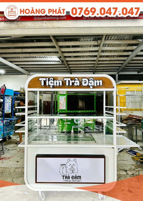 Xe bán trà đậm vị 1m4 x 60 x 2m XBH742