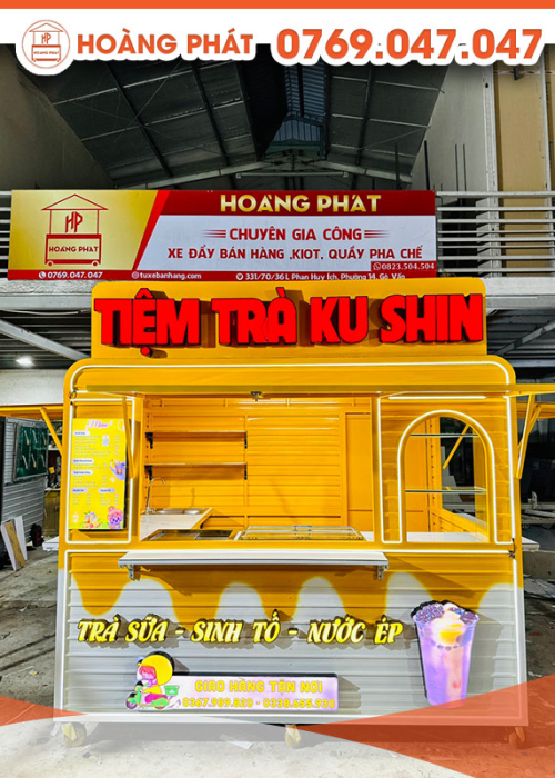 Kiot bán trà, trà sữa 2m5 x 1m8 x 2m K660