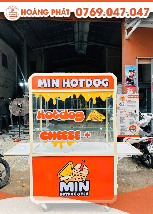 Xe trà sữa hotdog 1m2 x 60 x 2m XTS1098
