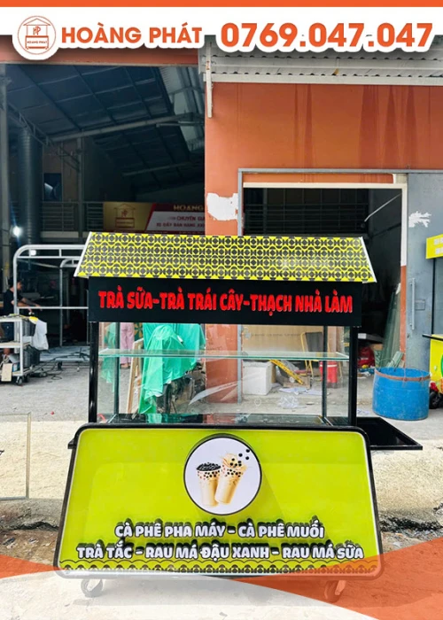Xe bán hàng cafe, trà sữa, nước ép 1m4 x 60 x 2m XTS726