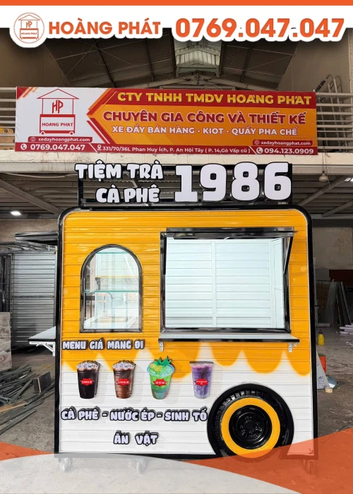 Kiot bán hàng trà sữa 2m x 1m2 x 2m K1391
