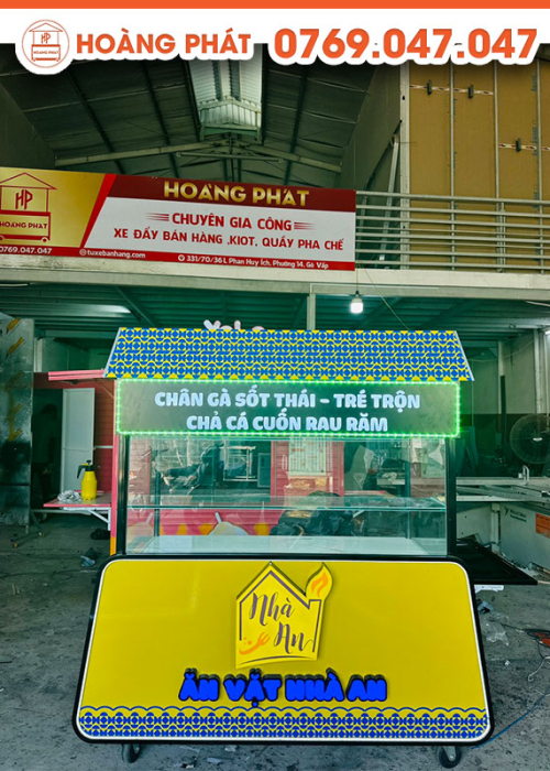 Xe đẩy hàng ăn vặt 1m6 x 60 XBH351