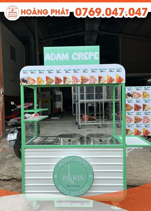 Xe bán bánh Crep 1m3 x 60 x 2m XBH425