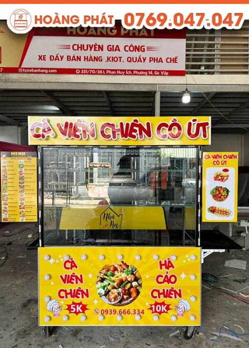 Xe ăn vặt cá viên 1m4 x 60 XBH361