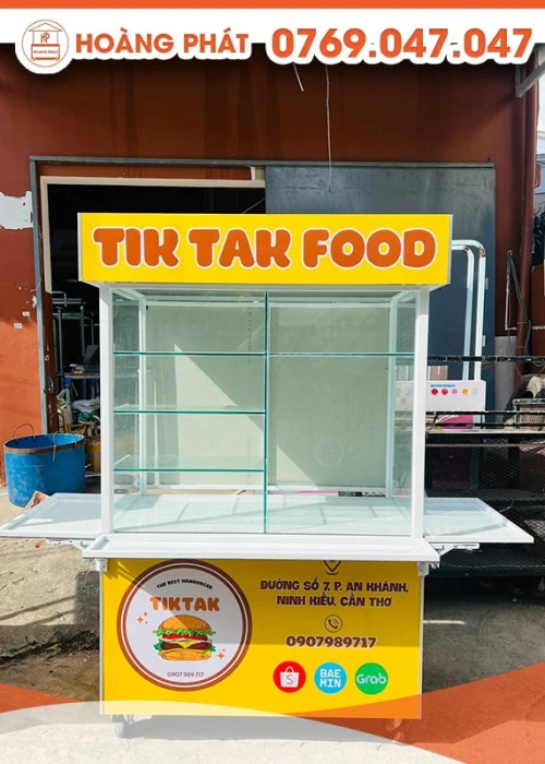 Xe Đồ Ăn, Hamburger 1m2 x 60 x 2m XBH248