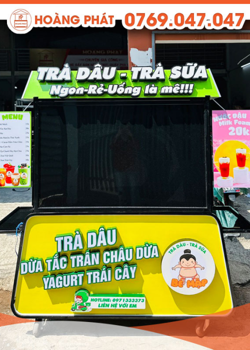Xe trà sữa trà dâu 1m4 x 60 x 2m XTS493