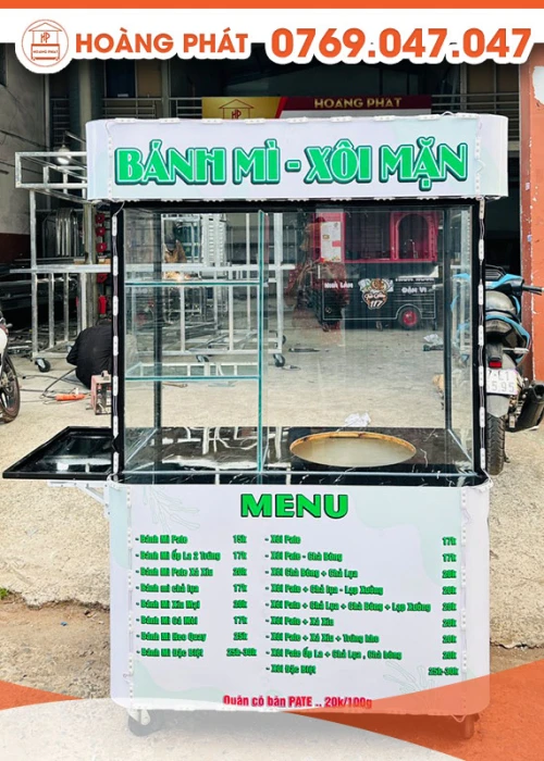 Xe bánh mì xôi mặn 1m2 x 60 x 2m XBM491