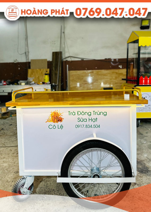 Xe đẩy bán Trà đông trùng và sữa hạt 1m x 60 x 2m XBH512