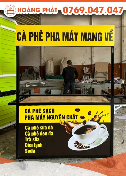 Xe cà phê 1m2 x 60 x 2m XCF485