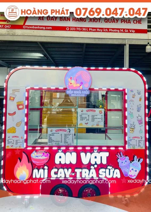 Kiot Bán Hàng Ăn Vặt, Mì Cay 1m-1m8 x 60 x 2m XBM140