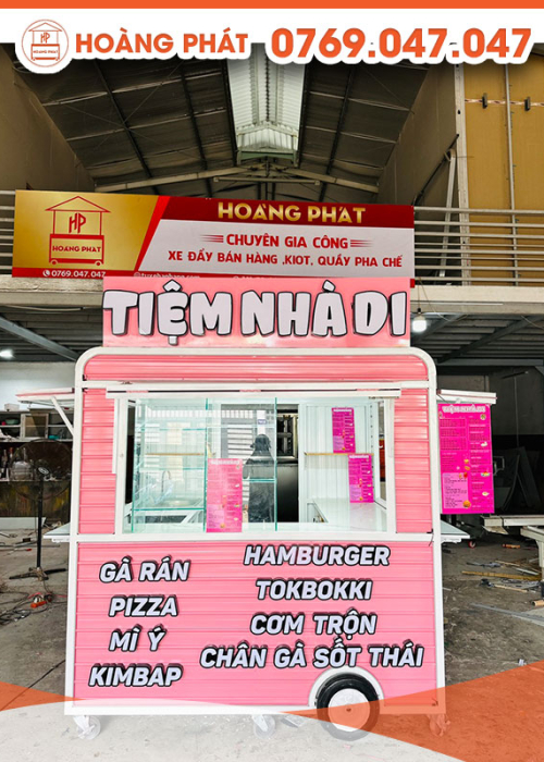 Kiot bán hàng đẹp màu hồng 2m x 1m2 x 2m K378